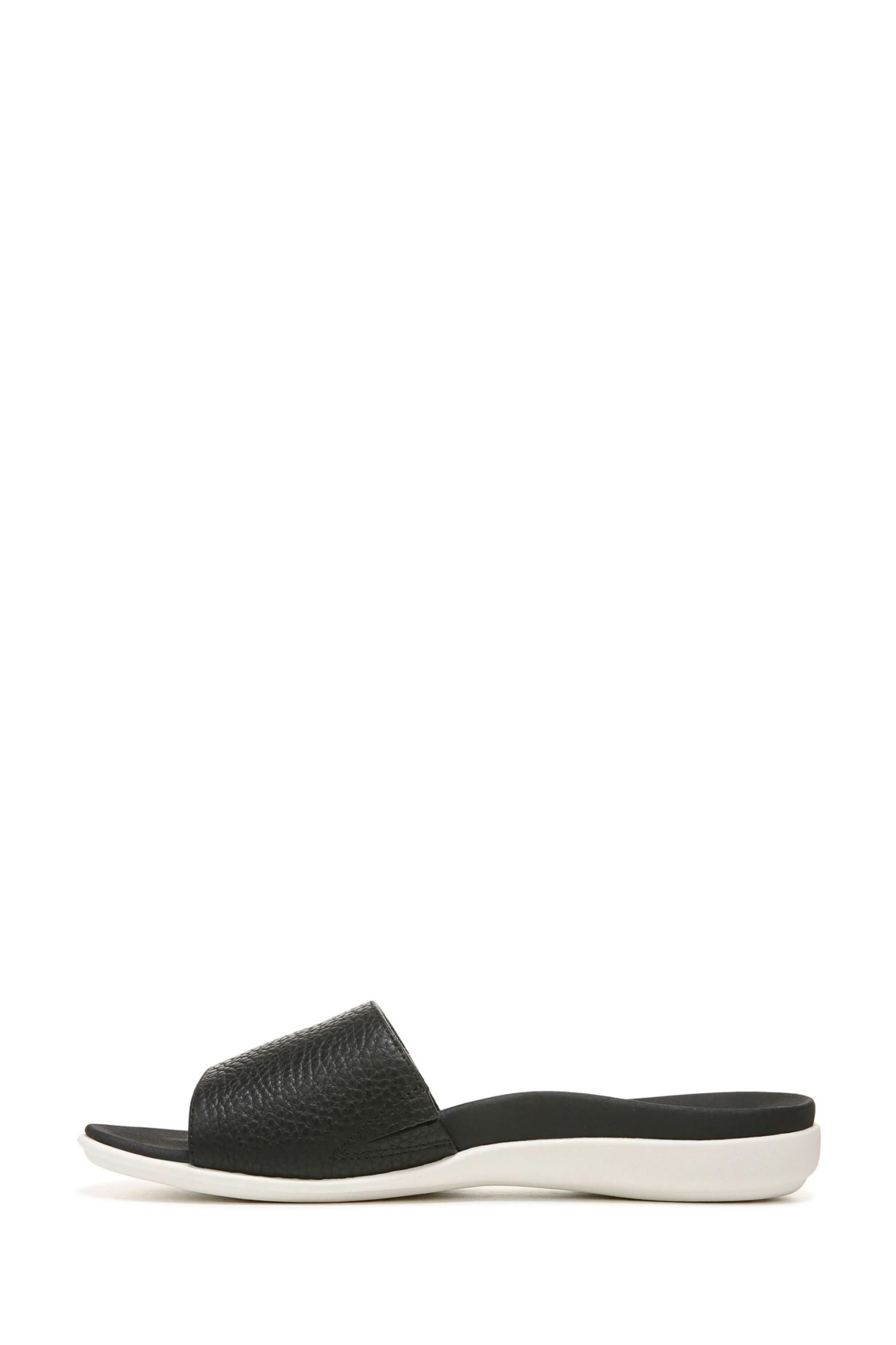 Vionic Val Black Tumbled Leather Slides - Image 2