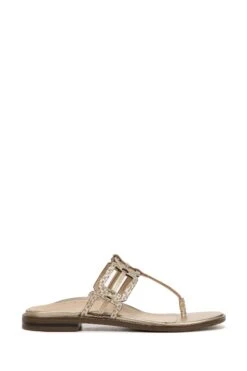 Vionic Gold Leather Alvana Sandals