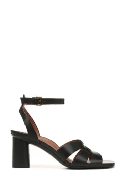 Vionic Black Marrin Leather Heeled Sandals