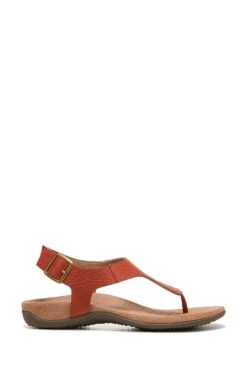 Vionic Orange Terra Clay Tumbled Leather Sandals