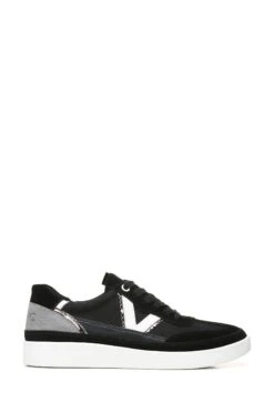 Vionic Mylie Black Canvas Lace Up Trainers
