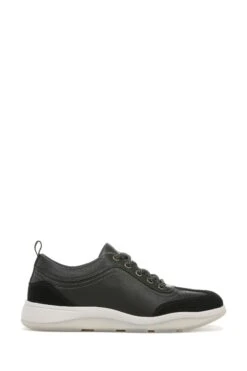 Vionic Nyla Black Tumbled Leather Lace Up Shoes