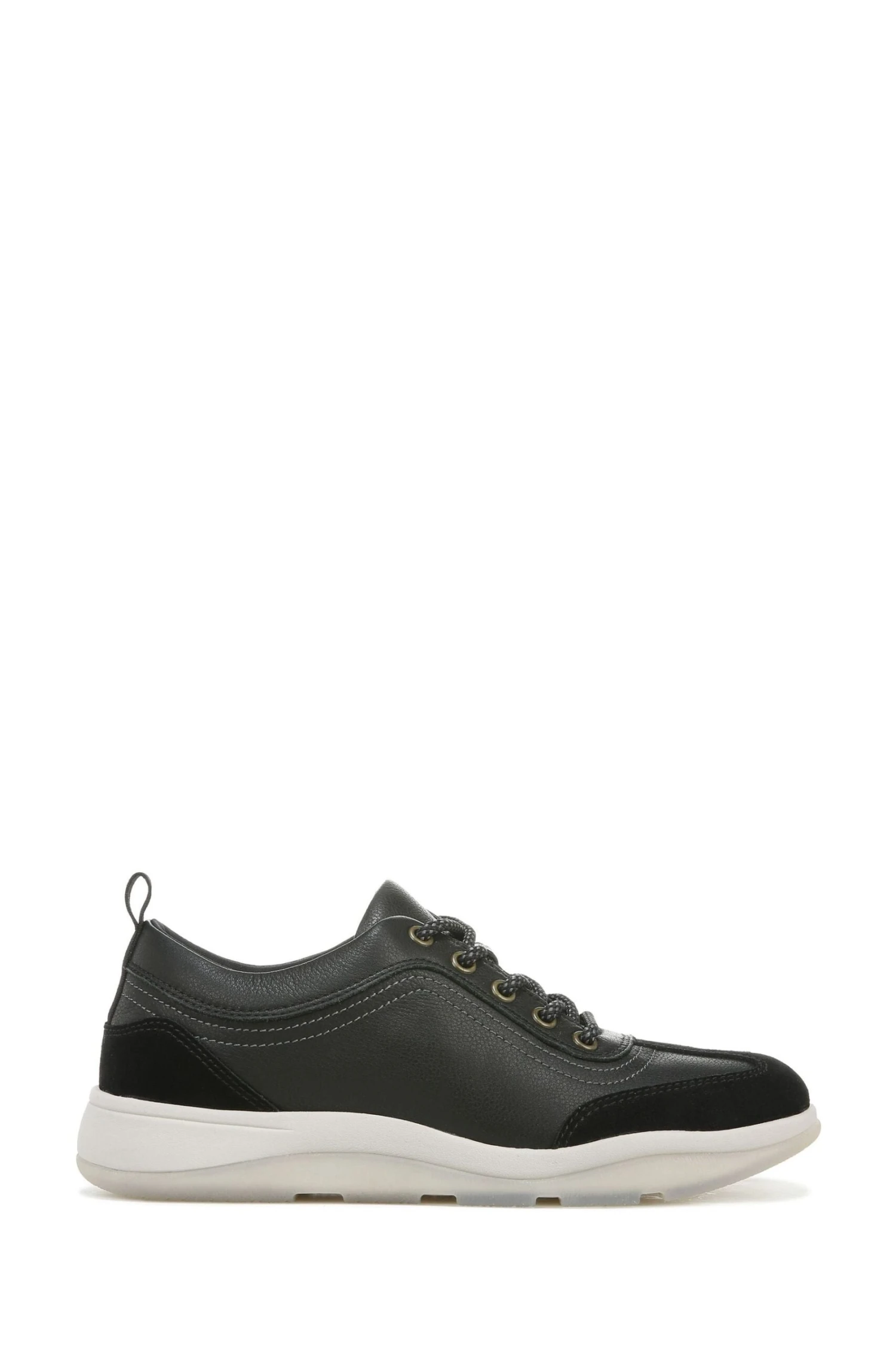 Vionic Nyla Black Tumbled Leather Lace Up Shoes