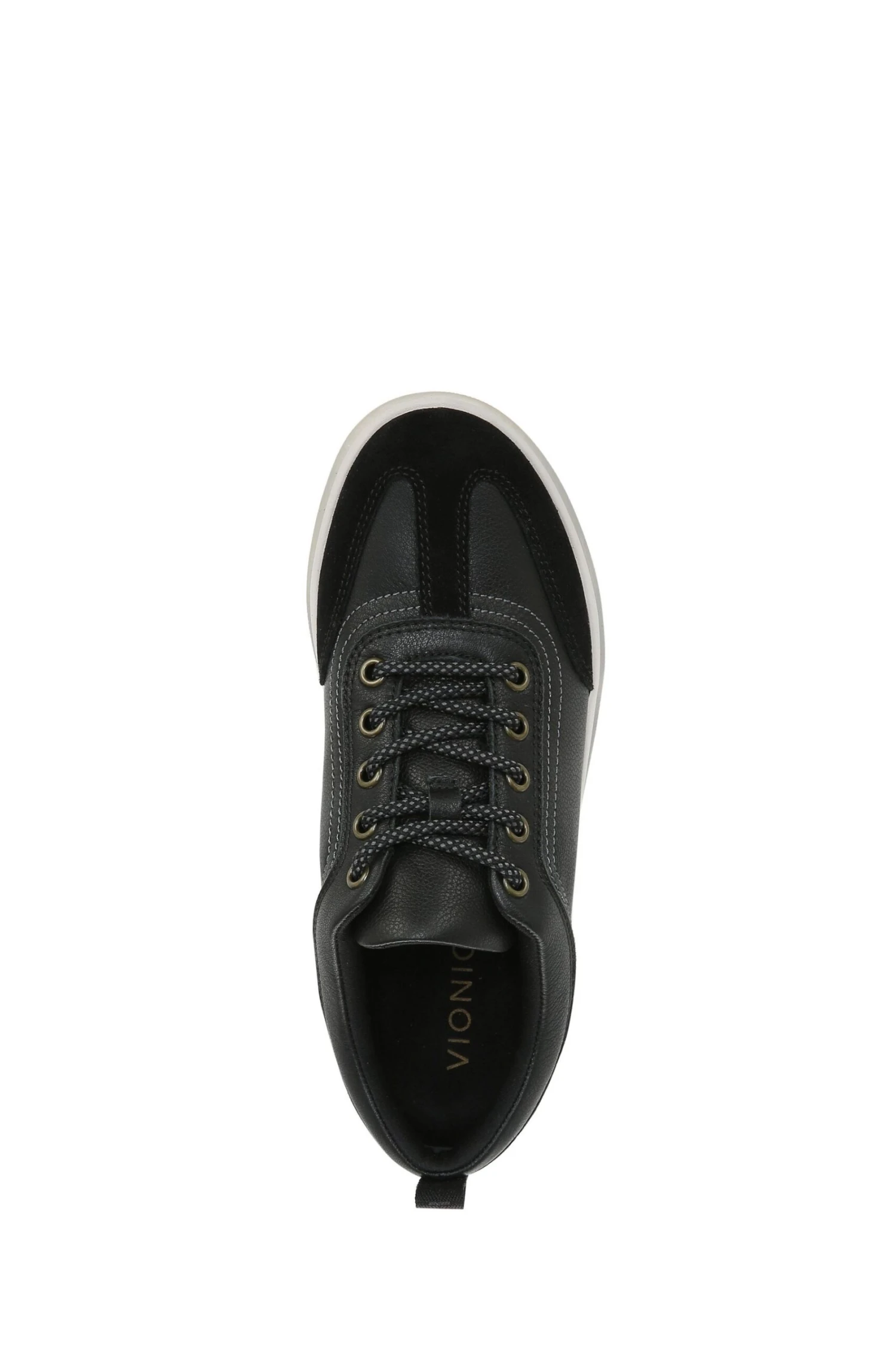 Vionic Nyla Black Tumbled Leather Lace Up Shoes - Image 6