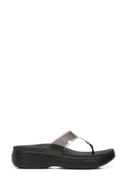 Vionic Luminous Thong Black Wedge Sandals