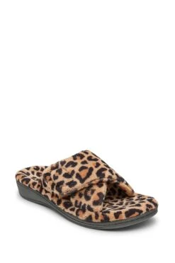 Vionic Soft Natural Leopard Relax Slider Slippers