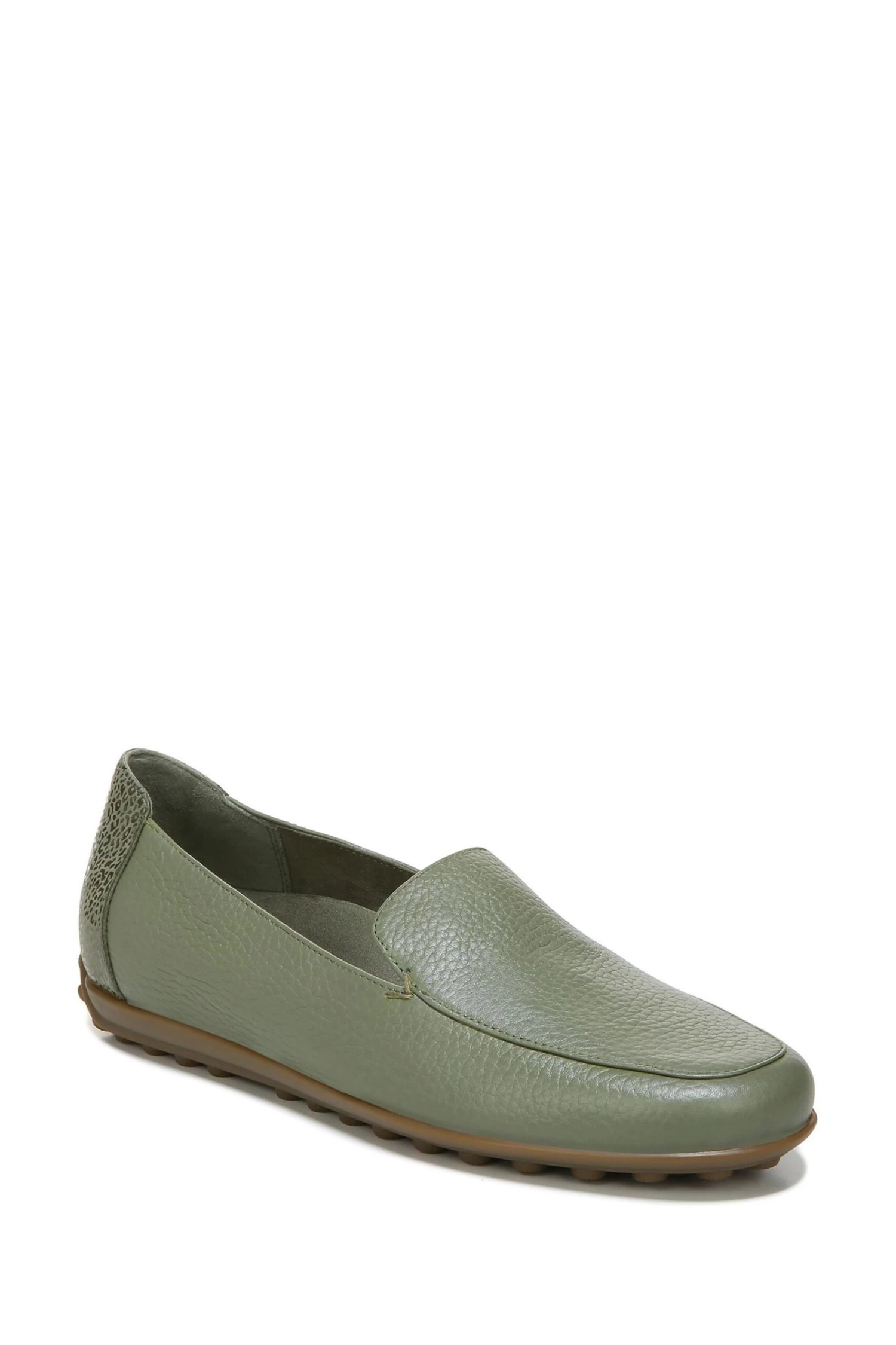 Vionic Green Elora Army Leather Slip On Shoes - Image 3