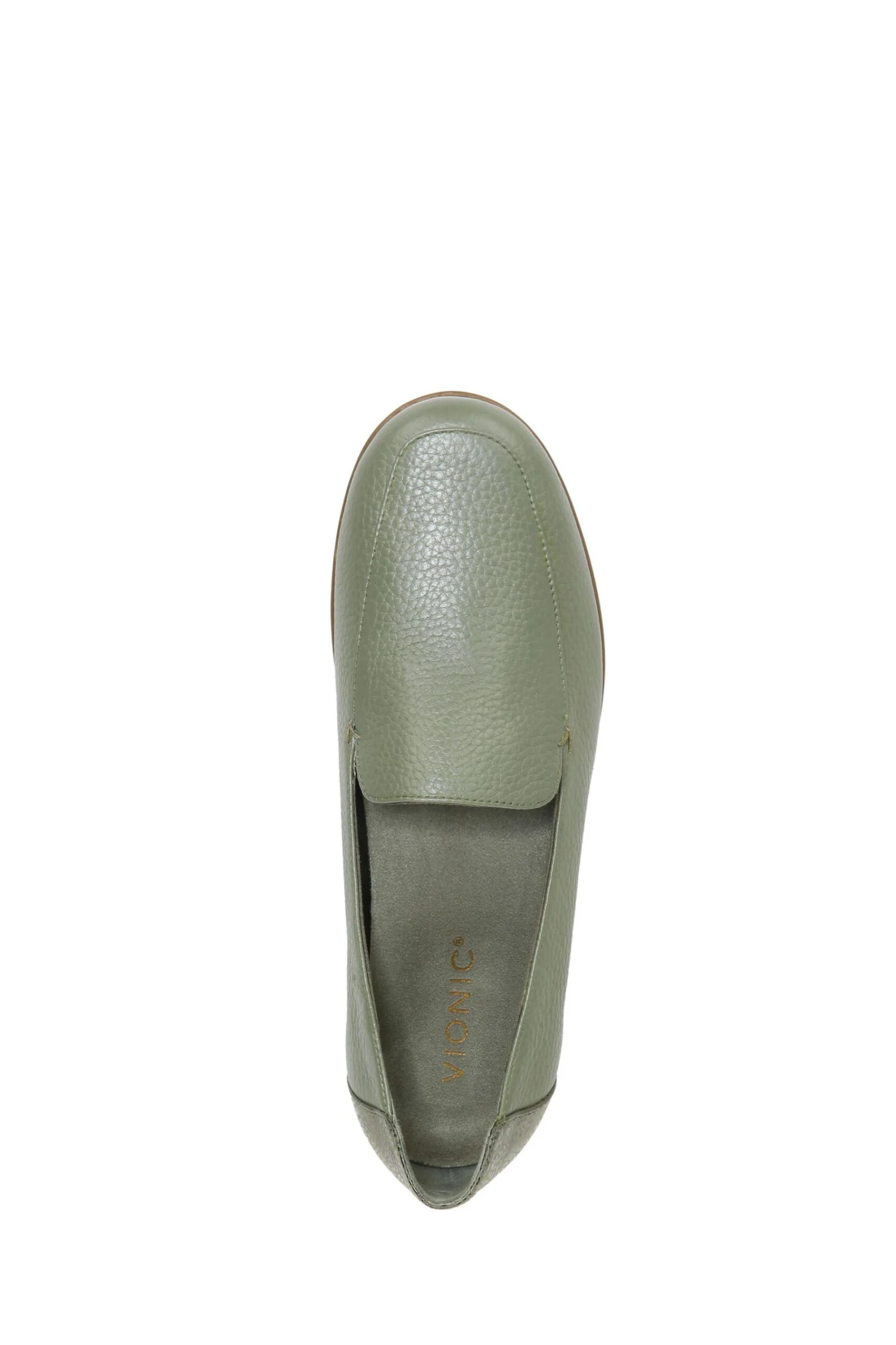 Vionic Green Elora Army Leather Slip On Shoes - Image 6