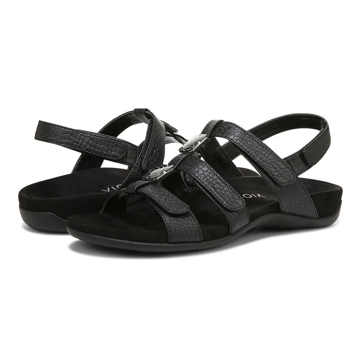 Vionic Women's Amber Sandals Black Crocodile - Image 10