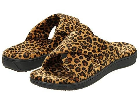 Vionic Women's Relax Hook & Loop Slippers Tan Leopard - Image 2